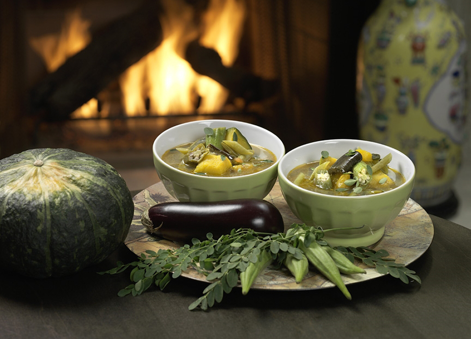veggie soup with moringa leaves