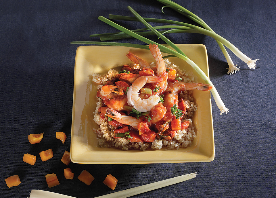 Shrimp with quinoa