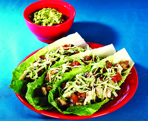 Chicken and lettuce cups crop