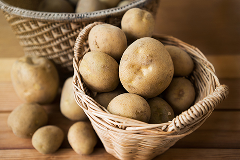 potatoes in basket.