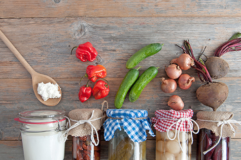 Naturally fermented foods, prebiotics, healthy for the gut