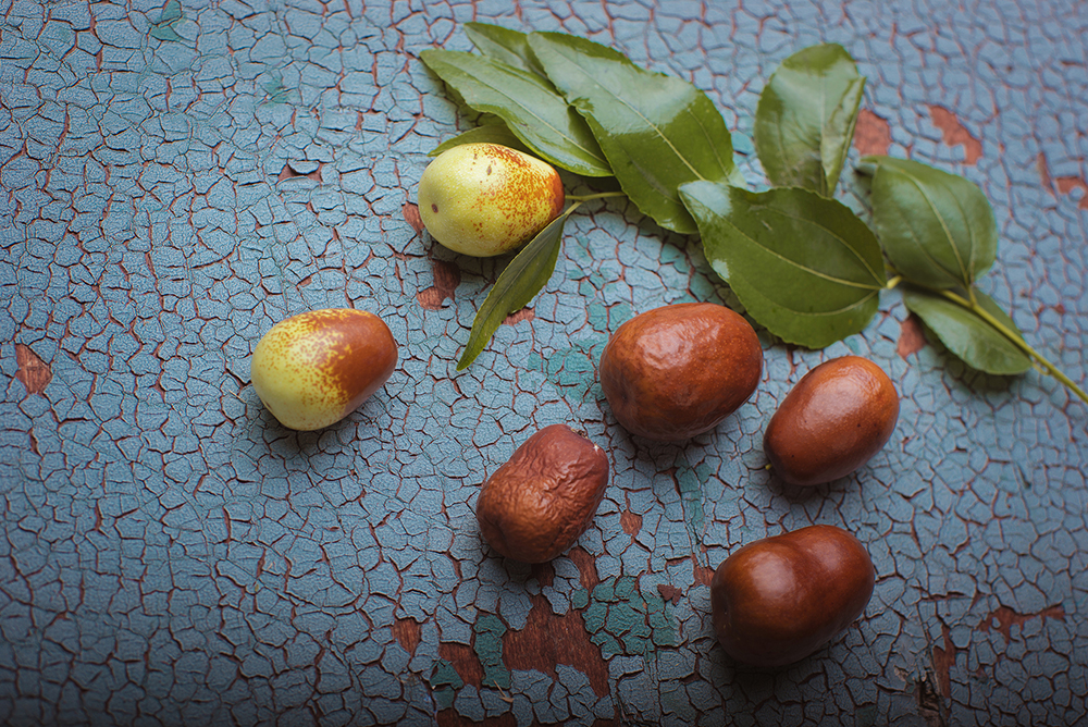 jujube on wooden background