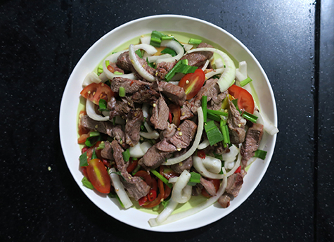 Spicy Beef Salad, thai stye, asian foods, bangkok, thailand