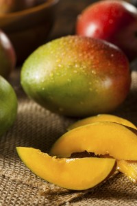 Natural organic and ripe mangos