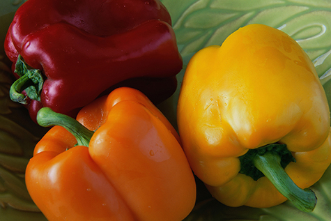 Close-up of assorted bell peppers