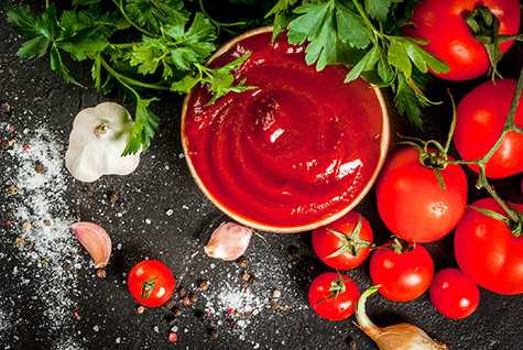 Tomato sauce with ingredients